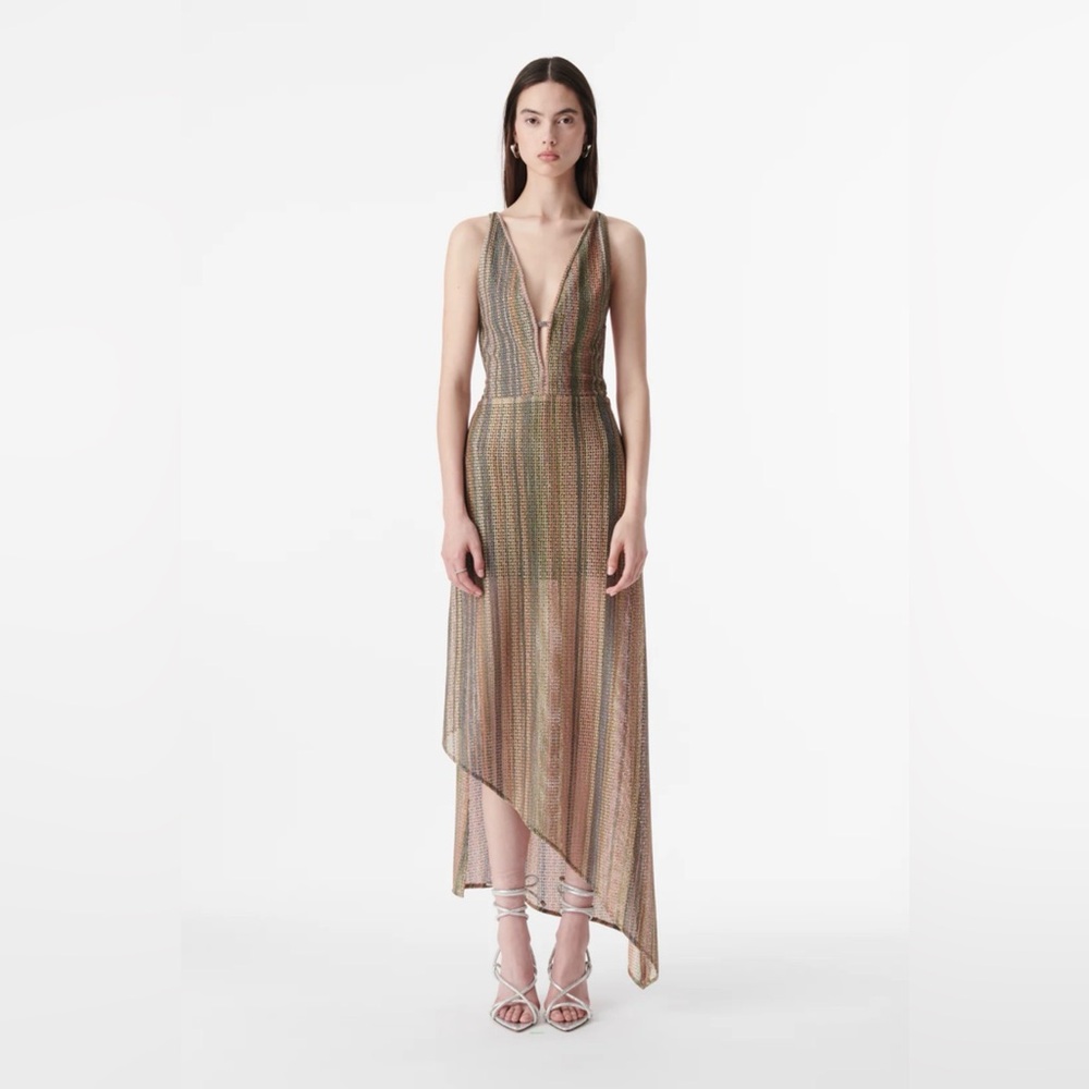 IRO Paris Emman V-Neck Asymmetrical Midi Dress